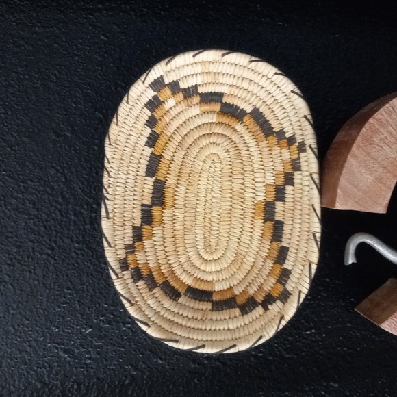 Vintage Native American Tohono O Odham Basket Star Oval Design - Picture 2 of 13